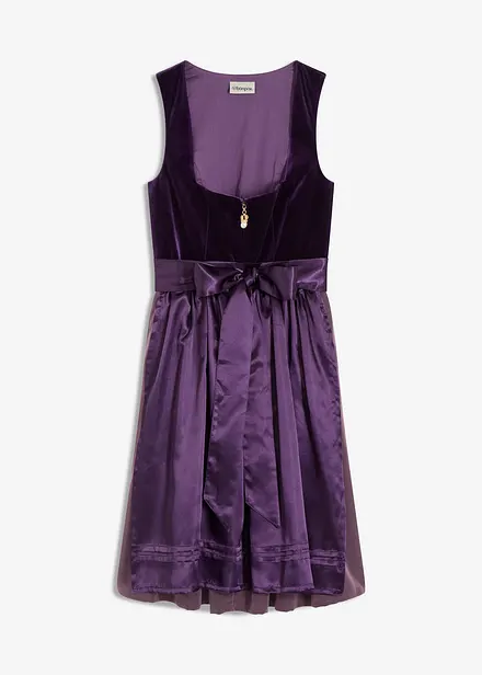 Dirndl avec velours en longueur midi (ens. 2 pces)