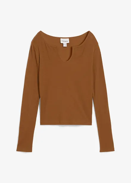Kurzes Rippshirt mit reiner Bio-Baumwolle