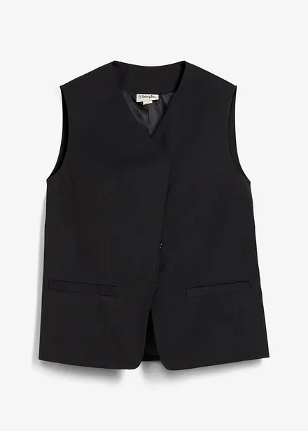 Gilet sans manches long à texture twill
