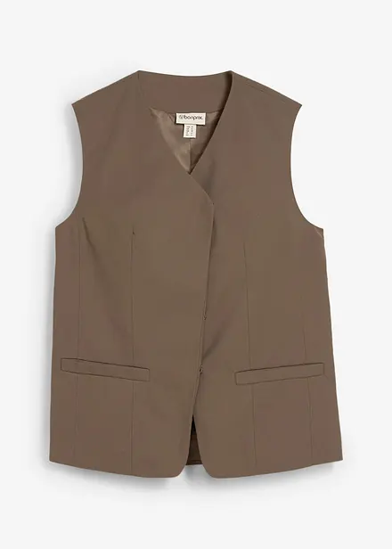 Gilet sans manches long à texture twill