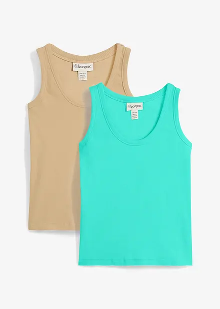 Lot de 2 débardeurs coton