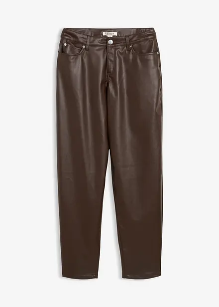 Lederimitat-Hose im Barrel Shape, Mid Waist