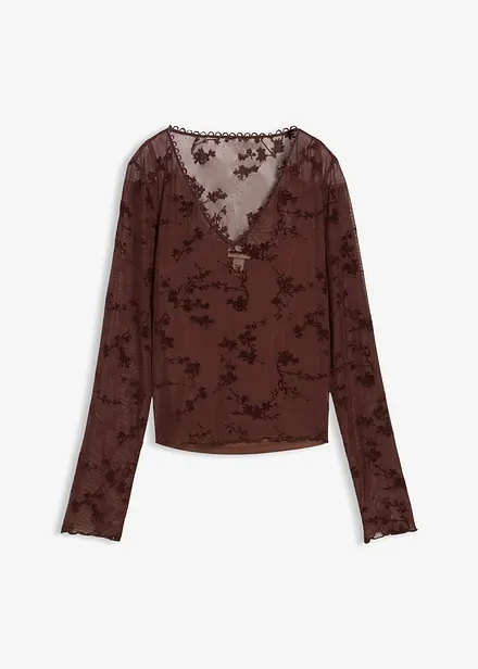 Langarmshirt mit Flockprint