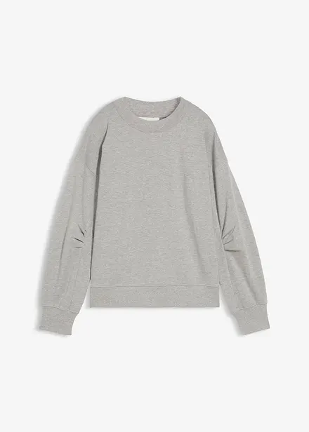 Sweatshirt mit weitem Ripp-Kragen aus Bio-Baumwolle