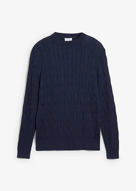 Pull à motif torsadé en maille 100% coton