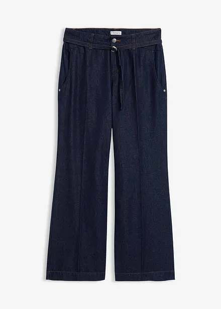 Jean large taille mi-haute avec ceinture