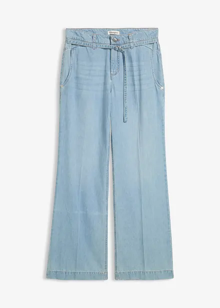 Wide-Leg-Jeans Mid Waist mit Gürtel