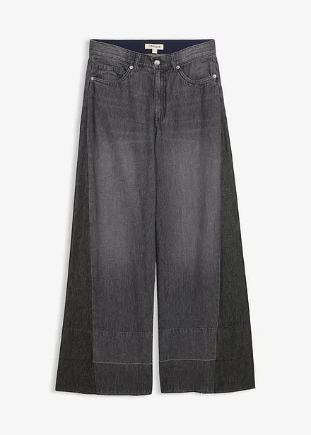 Wide-Leg-Jeans High Waist mit Einsatz