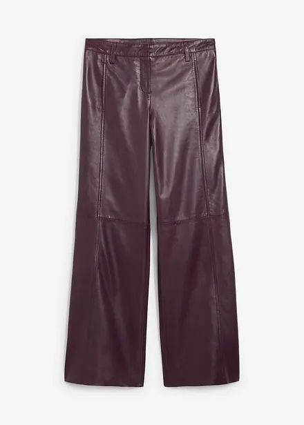 Pantalon large en cuir d’agneau nappa