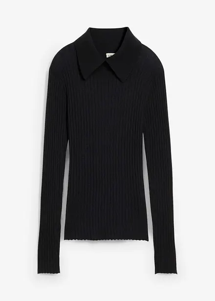 Pull côtelé en laine mérinos
