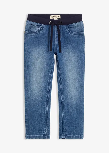 Jean jogger à taille mi-haute élastiquée