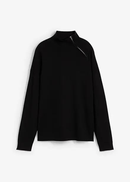 Pull en fine maille à col zippé