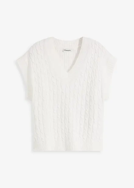 Pull sans manches à motif torsadé