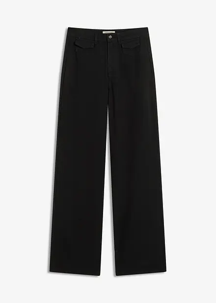 Highwaist-Twillhose aus reiner Baumwolle