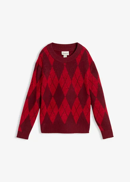 Feinstrickpullover mit Karomuster
