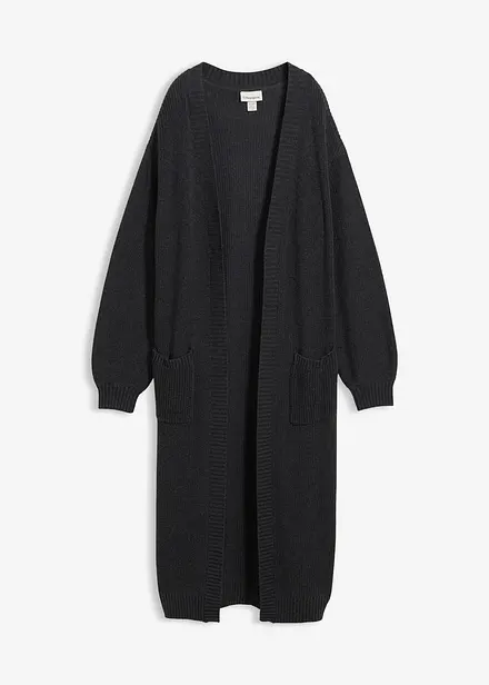 Longstrickjacke mit überschnittener Schulter