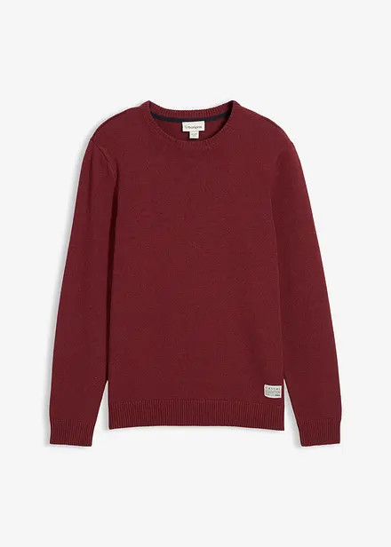 Pull en fine maille, coton recyclé majoritaire