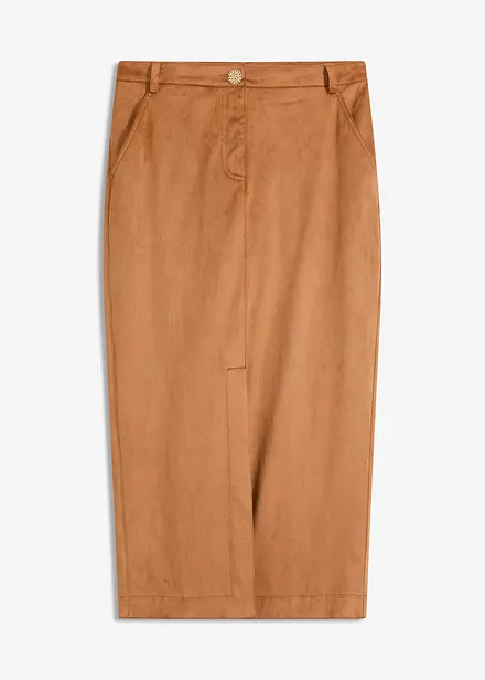 Bleistiftrock aus Velourslederimitat