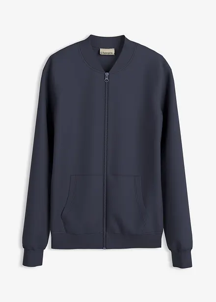 Sweatjacke aus Scuba mit Reißverschluss