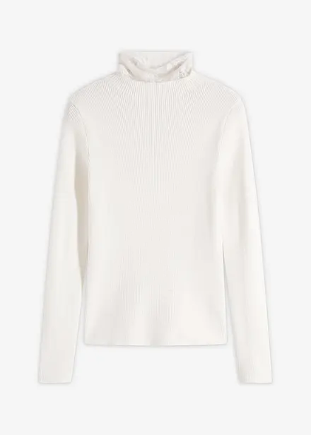 Ripp-Pullover aus fließendem Viskose-Mix