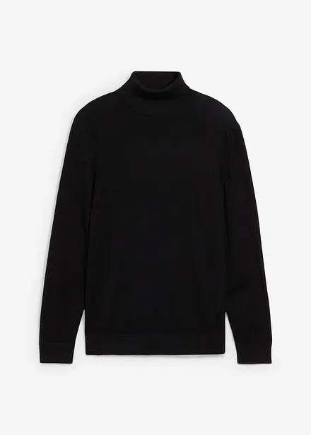 Pull slim &agrave; col roul&eacute; en fine maille avec laine m&eacute;rinos