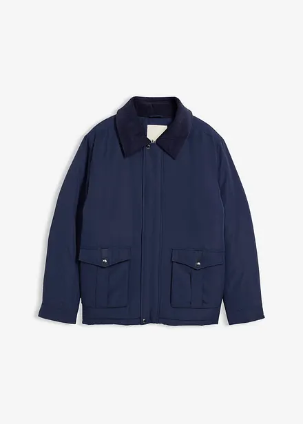 Wattierte Winterjacke  mit Cordkragen