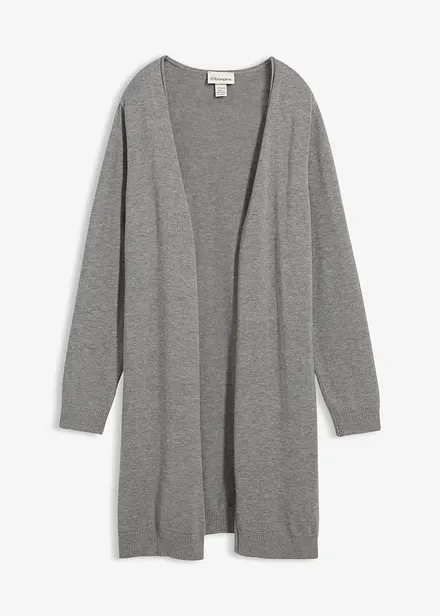 Gilet long en maille avec bordure roulott&eacute;e