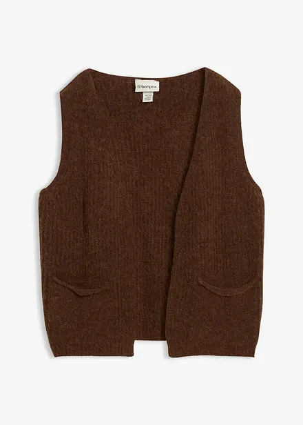 Grobstrickweste mit Alpakawolle