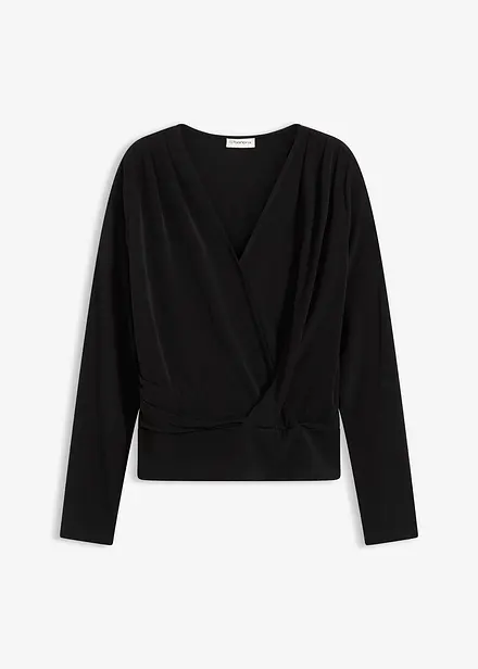 Langarmshirt mit tiefem Ausschnitt