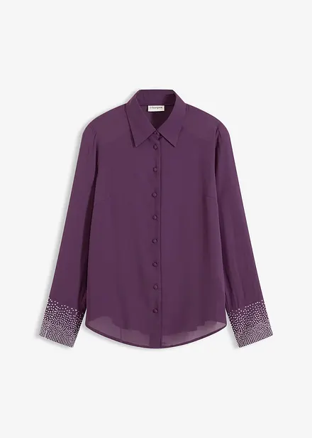 Hemdbluse  mit Glitzersteinchen