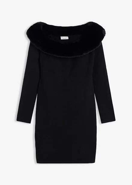 Robe en maille avec empi&egrave;cement peluche