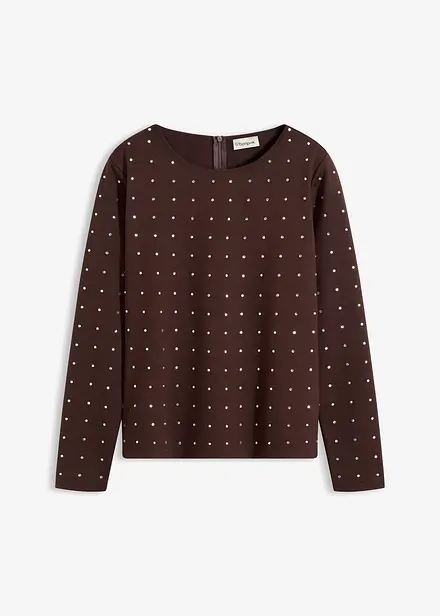 Langarmshirt mit Strass-Applikation