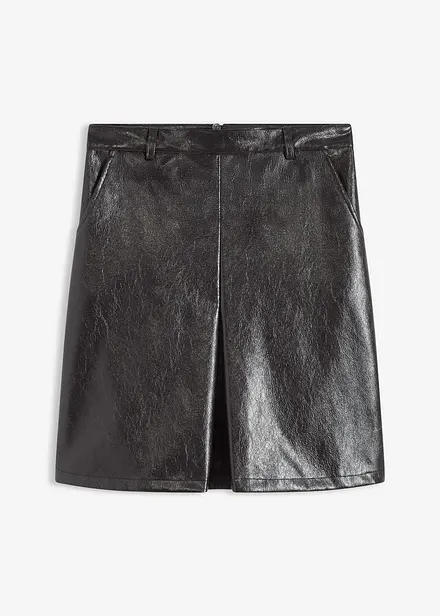 Faltenrock aus Lacklederimitat