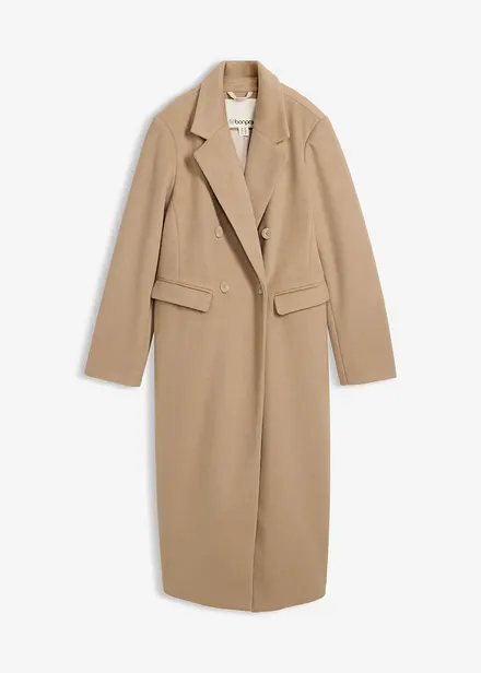 Manteau croisé aspect laine