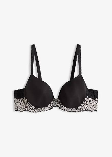 Soutien-gorge à coques avec dentelle bicolore