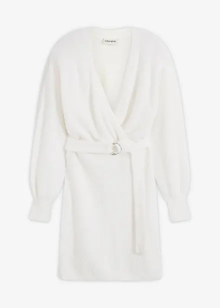 Figurbetontes Strickkleid mit Accessoire