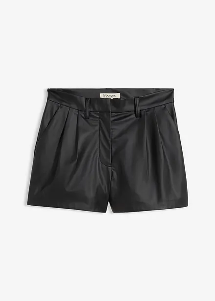 Kurze Lederimitat-Shorts