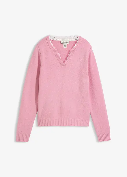 Pullover mit Spitzeneinsatz