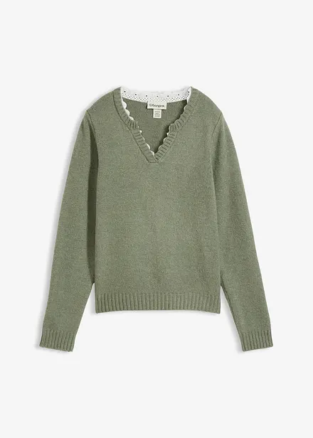 Pull &agrave; empi&egrave;cement dentelle