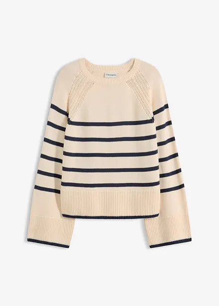 Pullover mit  kontrastfarbigen Streifen