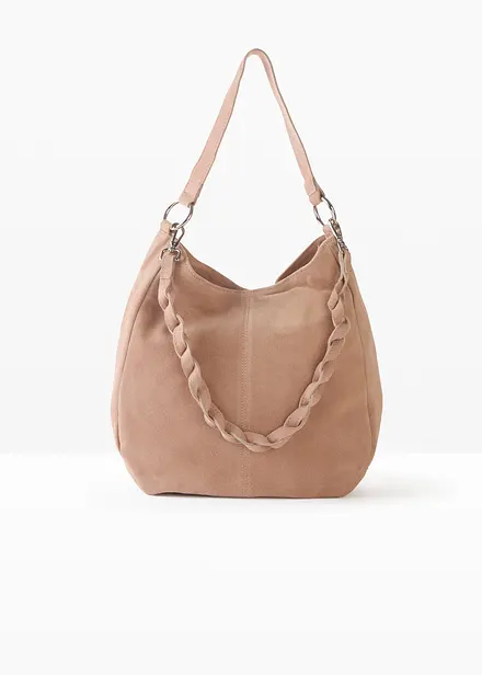 Sac en cuir velours avec sangle d&eacute;corative