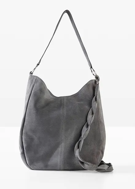 Sac en cuir velours avec sangle d&eacute;corative