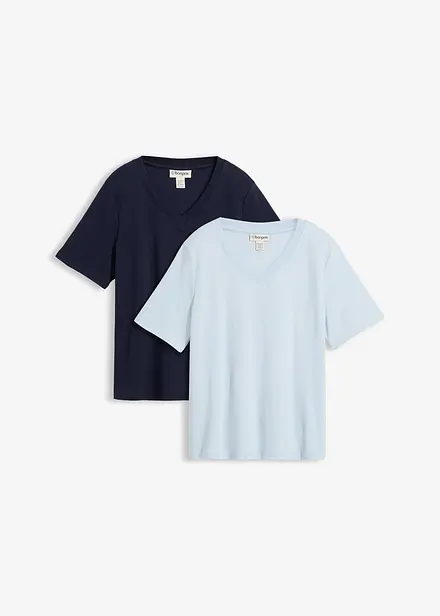 Heavy Jersey Shirt aus reiner Bio-Baumwolle  (2er Pack)