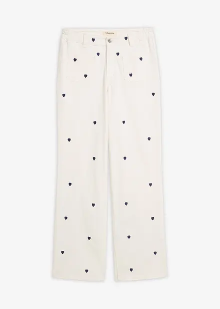 Pantalon en twill avec broderies