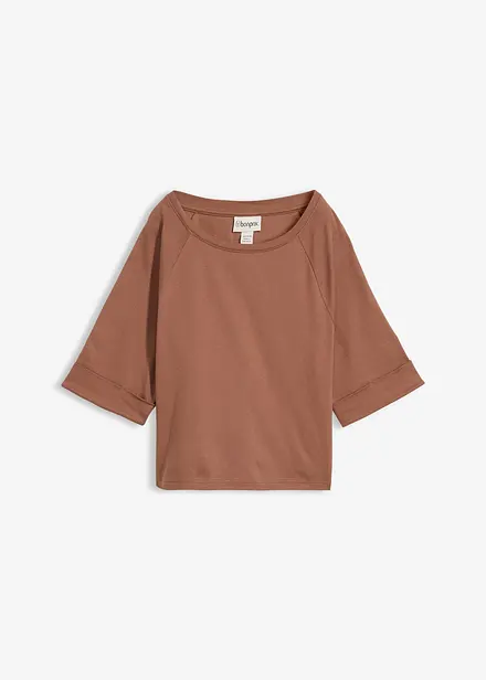 T-shirt &agrave; manches raglan en coton &eacute;pais