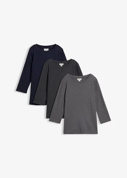 Lot de 3 T-shirts en jersey coton &eacute;pais