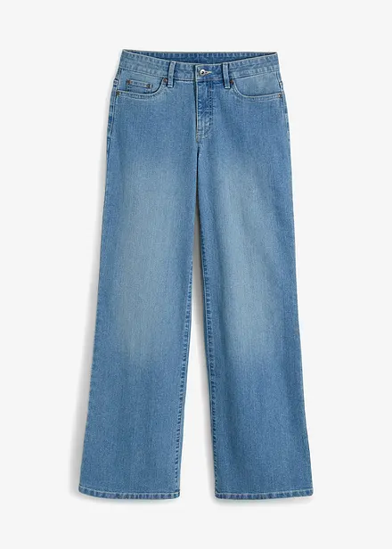 Wide-Leg-Jeans, Mid Waist, Stretch