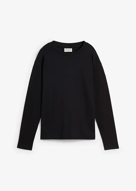 Langarmshirt aus reiner schwerer Bio-Baumwolle