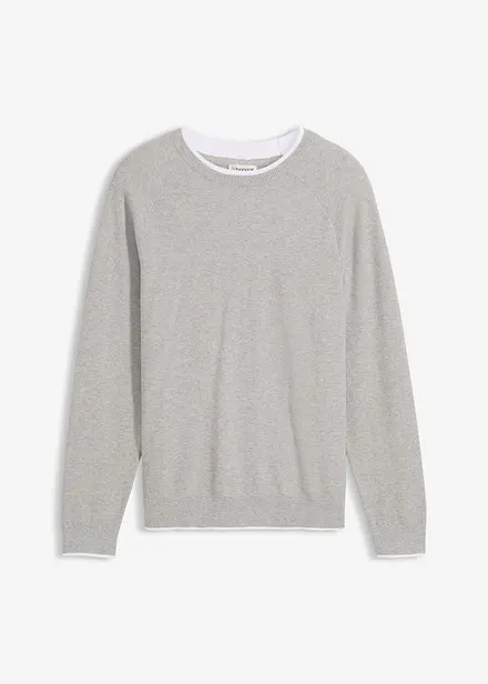 Feinstrickpullover mit doppeltem Kragen