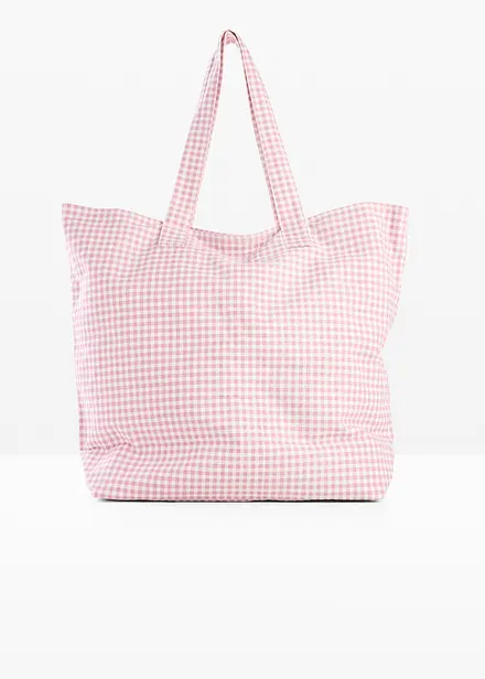 Canvas Shopper mit Vichykaro Print